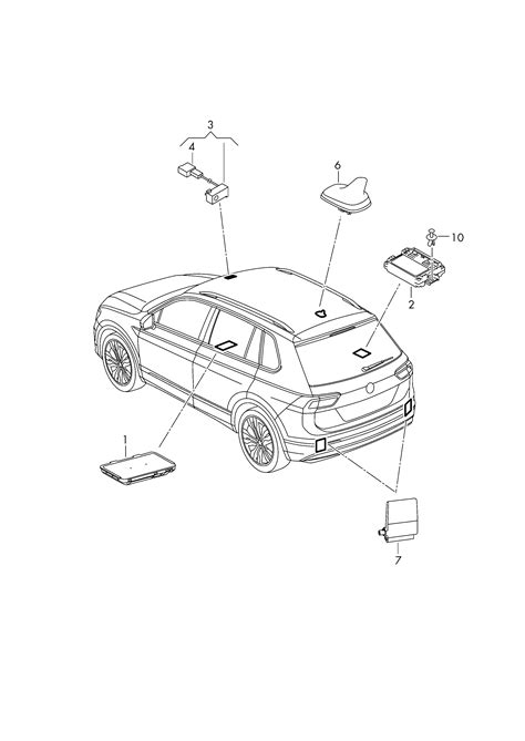 Volkswagen Tiguan (2016 - 2017) - Electric parts for telephone. > ETKA ...