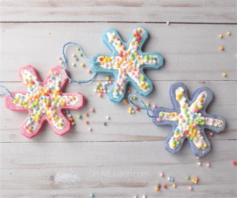 DIY Snowflake Cookie Ornaments | Easy Christmas Craft - DIY Adulation