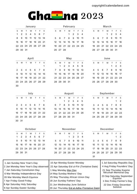 Printable 2023 Ghana Calendar Free Printable Calendar 2023 - IMAGESEE