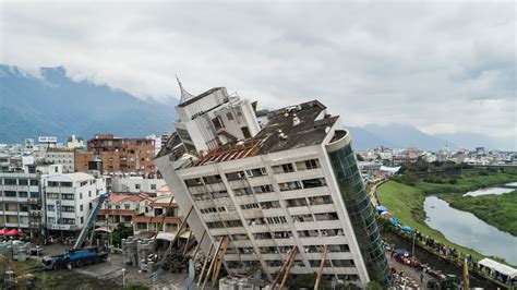 People trapped as buildings cave in after Taiwan earthquake | World News | Sky News