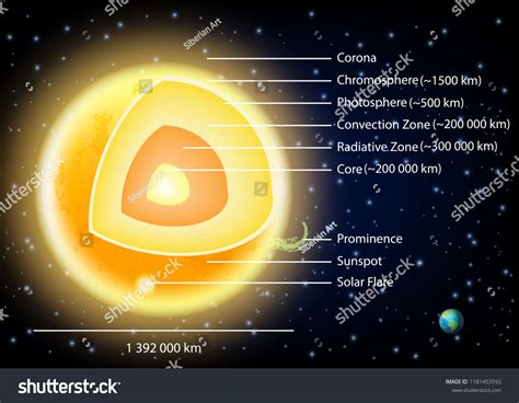 Sun Structure Diagram Vector Illustration Sun Stock Vector (Royalty Free) 1181453593 | Shutterstock