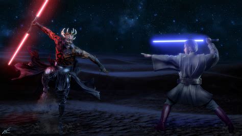 Darth Maul vs Obi-Wan Kenobi by VEmiArt on DeviantArt