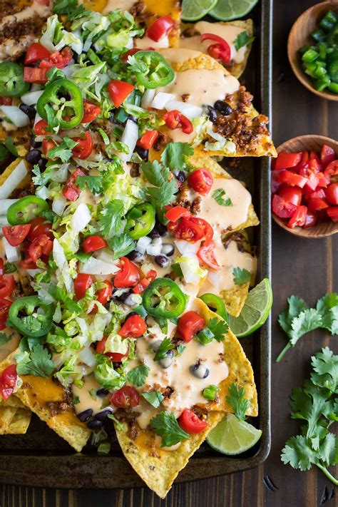 Easy Sheet Pan Nachos with Queso - Peas and Crayons