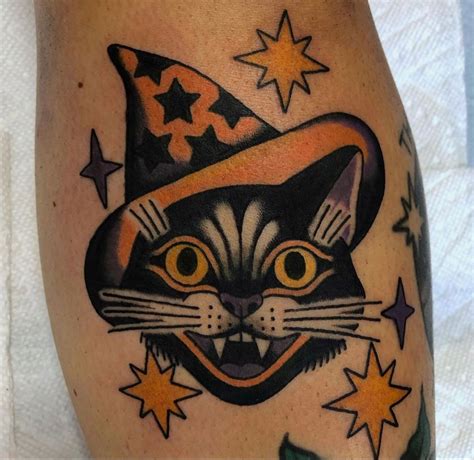 Pin by Marrisa Ashley Stark on Halloween tattoos | Cat tattoo simple, Halloween tattoos, Spooky ...