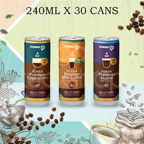 Pokka Premium Cans Milk Coffee/Mocha/Cappuccino 30x240ML | Shopee Singapore