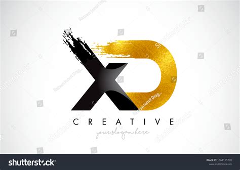 Xd Letter Design Black Golden Brush Stock Vector (Royalty Free) 1564155778 | Shutterstock