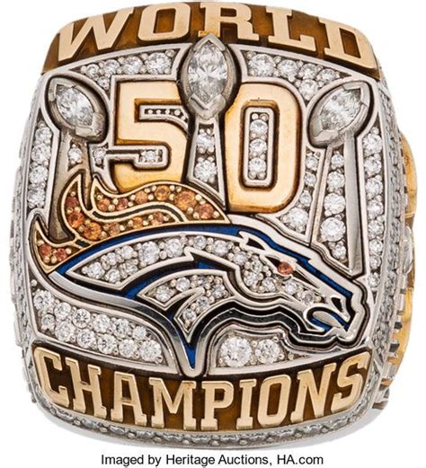 Denver Broncos Super Bowl 50 Championship Ring Collector's Item