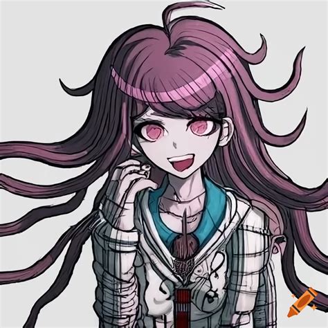 Danganronpa v2 character design in sprite art style on Craiyon