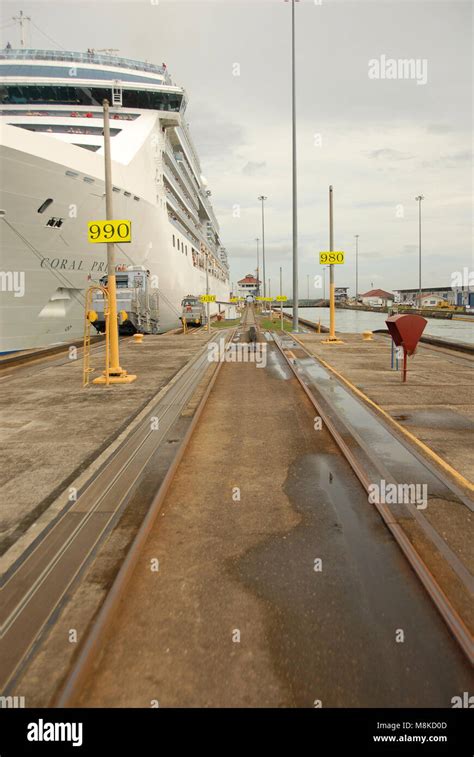 Coral Princess cruise ship passes through the Panama Canal Stock Photo ...