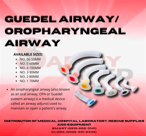 GUEDEL AIRWAY/OROPHARYNGEAL AIRWAY (AVAILABLE SIZES 00, 0, 4, 3, 2, 1 ...