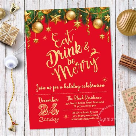 Christmas Invitation, Christmas Party Invitation, Winter Invitation, Christmas Invitation ...