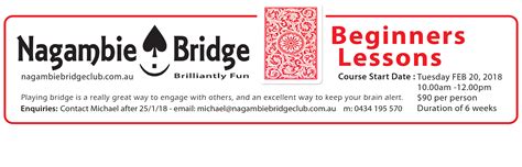 Bridge Lessons: Spring Program 2018