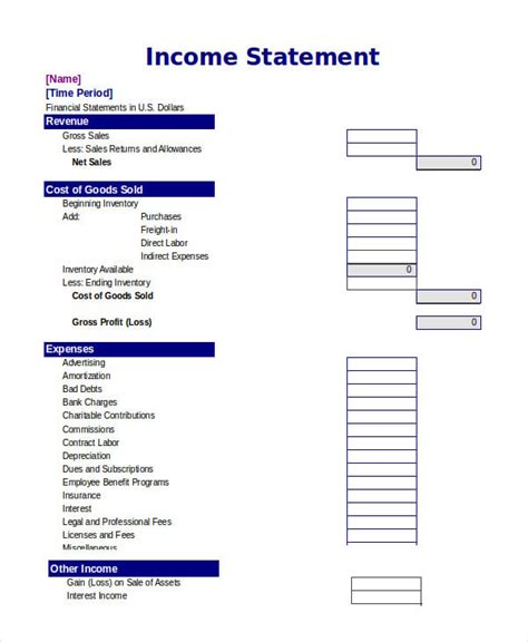 Excel Income Statement - 8+ Free Excel Documents Download