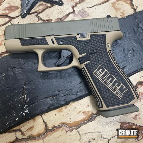 Custom Glock 43X Pistol Cerakoted using Desert Sand and Hazel Green ...