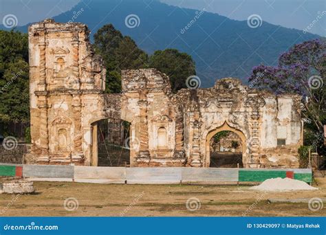 Ruins of Candelaria Church in Antigua Guatemala Town, Guatemal Stock ...