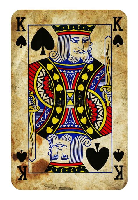 King of Spades Vintage Playing Card - Isolated on White Stock Illustration - Illustration of ...