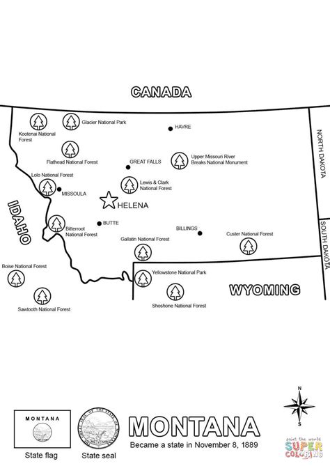 Montana Map coloring page | Free Printable Coloring Pages