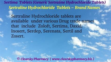 Sertima Tablets (Generic Sertraline Hydrochloride Tablets) | PPT