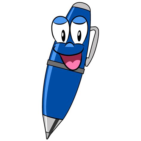 Free Smiling Pen Cartoon Clipart Image | Charatoon