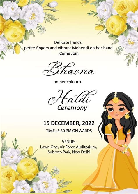 Latest Haldi Invitation Cards | Haldi Ceremony Quotes & Messages in Hindi | Indian wedding ...