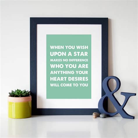 'when you wish upon a star' song lyrics print by hope and love | notonthehighstreet.com