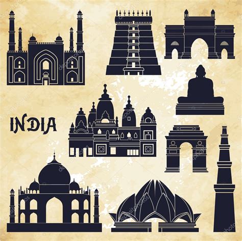 India landmarks and monuments Stock Vector by ©CamillaCasablanca 63567689