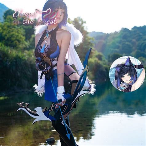 Genshin Impact Yelan COSPLAY Costume-blue Wig-anime Female Water Assassin Game Full Costume ...