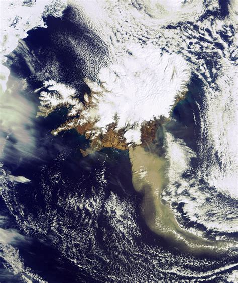 ESA - New satellite image of ash spewing from Iceland’s volcano