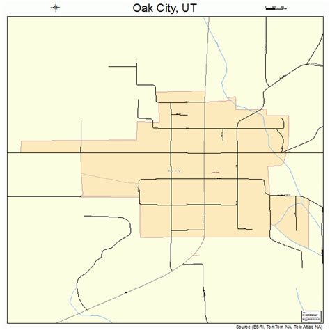 Oak City Utah Street Map 4955430