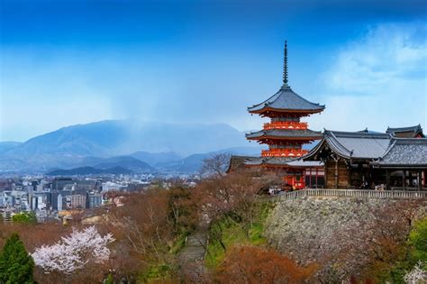 Free Photo | Red pagoda and kyoto cityscape in japan.