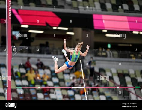 Tina Sutej participating in the Tokyo 2020 Olympics in the pole vault discipline Stock Photo - Alamy