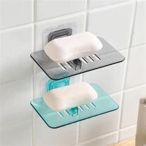 Strong Suction Cup Soap Dish Soap Tray Soap Holder Plastic Storage Rack Container for Bath ...