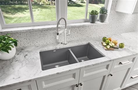 Pin by Sharon Daughtry on Kitchen | Undermount kitchen sinks, Grey kitchen sink, Double basin ...