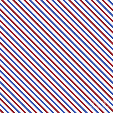 Stripes Diagonal Carmine Red Cobalt Blue Simple Modern Digital Art by ...