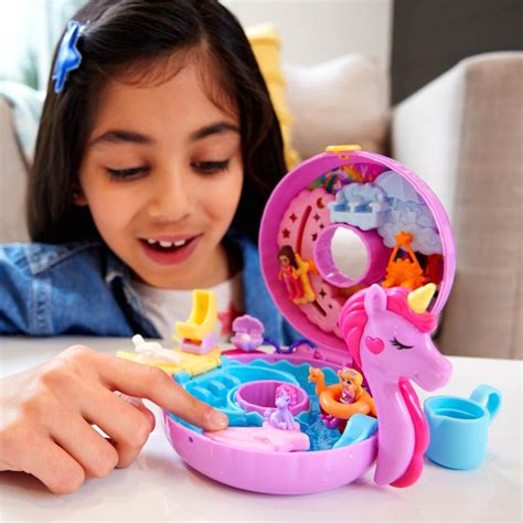 Polly Pocket Sparkle Cove Adventure Unicorn Floatie Compact Playset ...