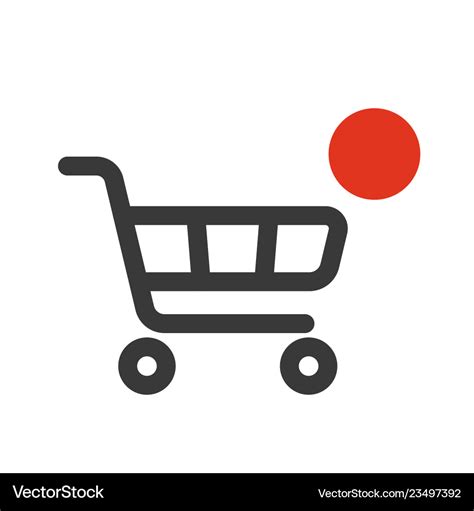 Shopping cart icon with counter added online Vector Image