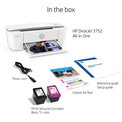 HP DeskJet 3752 Wireless All-in-One Compact Color Inkjet Printer Instant Ink Ready ...