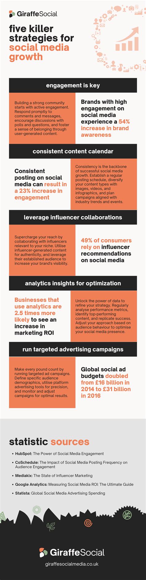 Five Killer Strategies for Social Media Growth [INFOGRAPHIC] - Giraffe ...