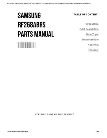 Samsung rf268abrs parts manual by CynthiaFlood1660 - Issuu