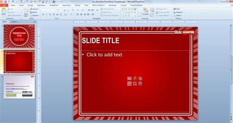 Free Red Sun Burst PowerPoint Template - Free PowerPoint Templates - SlideHunter.com