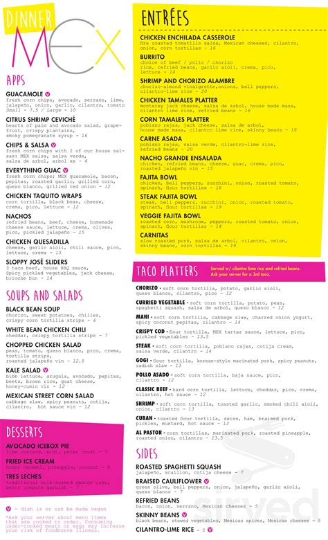 Mex Bloomfield menu in Bloomfield Hills, Michigan, USA