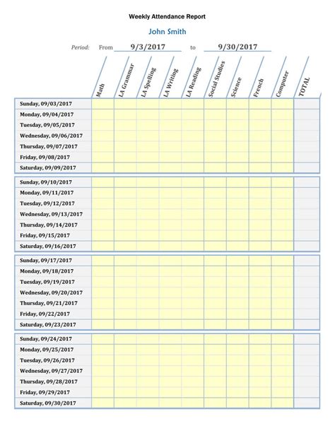 Homeschool Attendance Tracker Editable Printable MS Excel - Etsy