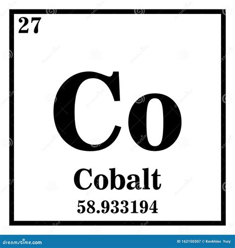 Cobalt On Periodic Table Of Elements, Metal With Symbol Co Vector ...