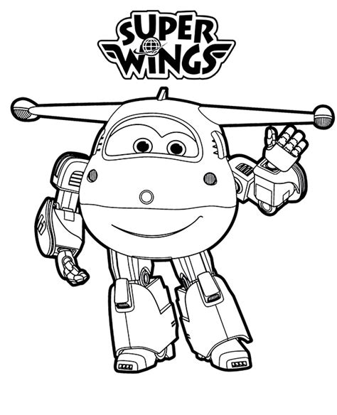 Printable Jett coloring page for Super Wings fans - Topcoloringpages.net