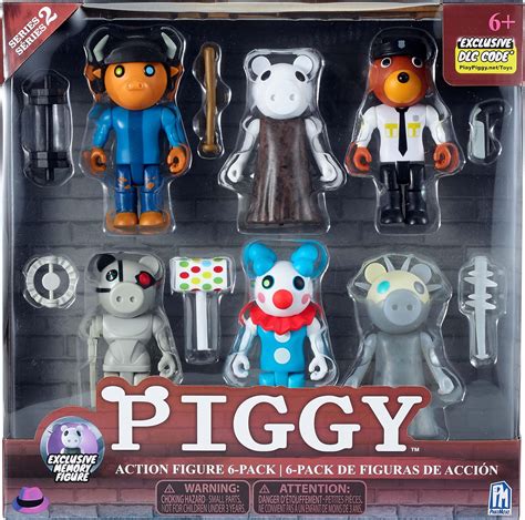 PIGGY Action Figure 6 Pack - Six 3.5" Articulated Buildable Toys with ...