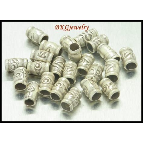 10x Tube Beads Hill Tribe Silver Jewelry Supplies Wholesale [KB017]