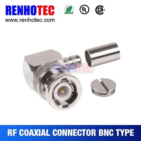 #rfconnector right angle male bnc connector for coaxial cable RG58/RG59/RG174/RG213 Bnc ...