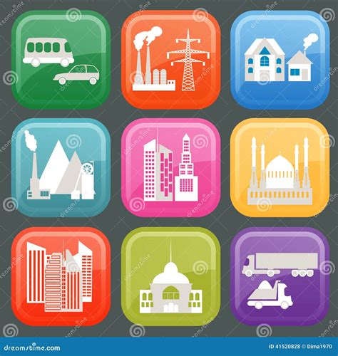 Set Of Icons Infrastructure City Stock Vector - Image: 41520828