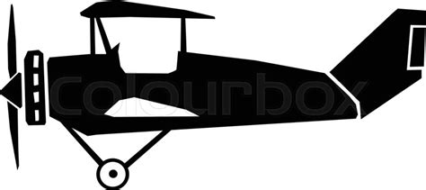 Silhouette of vintage airplane, side ... | Stock vector | Colourbox