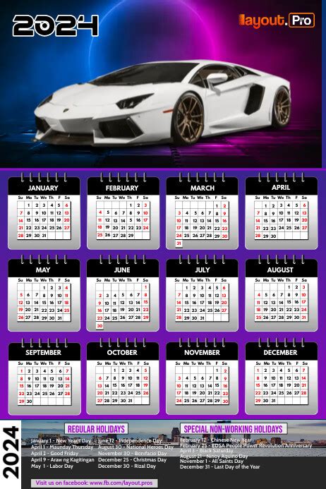 Copy of Car Calendar 2024 | PosterMyWall